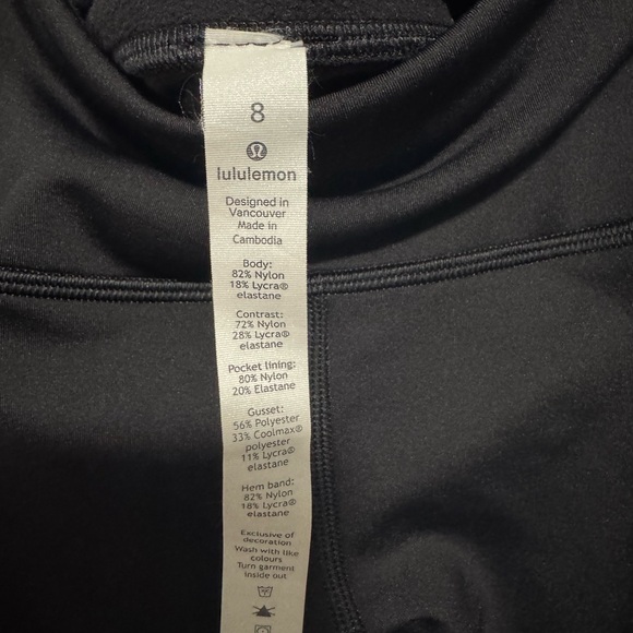 Lululemon Athletica- women’s high waist w/ pockets full length leggings. Size 8 - Picture 5 of 11